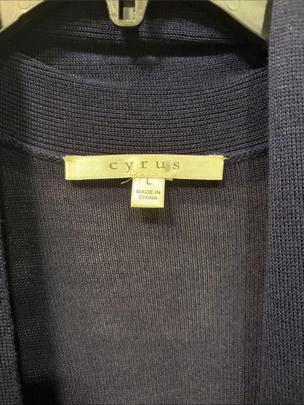 Cyrus Navy Open-Front Draped Cardigan large đ NWT - Picture 2 of 4